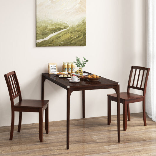 Wood Dining Chair Set of 2 with Rubber Wood Legs-White W2B