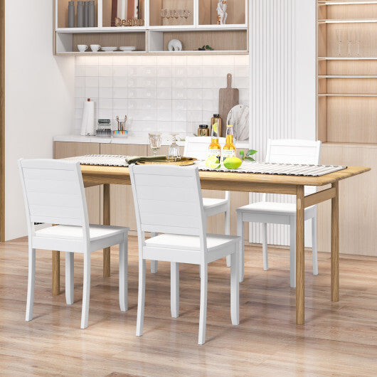Wood Dining Chair Set of 2 Armless Kitchen Chairs with Rubber Wood Legs-Black W2B
