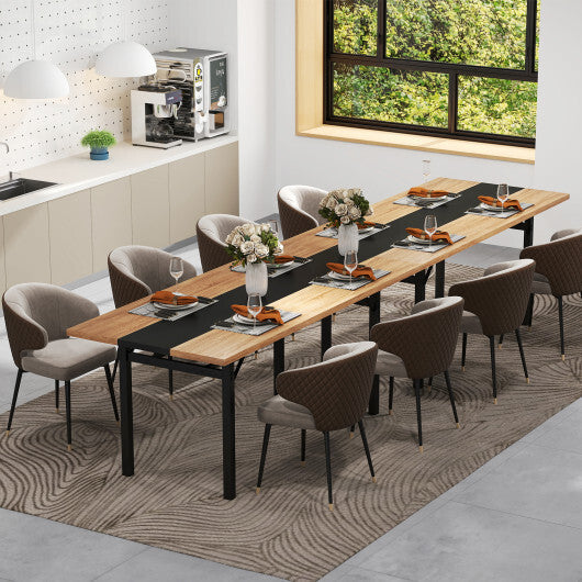 6 Feet Dining Table with Heavy-Duty Metal Frame for 6-8 People-Natural W2B