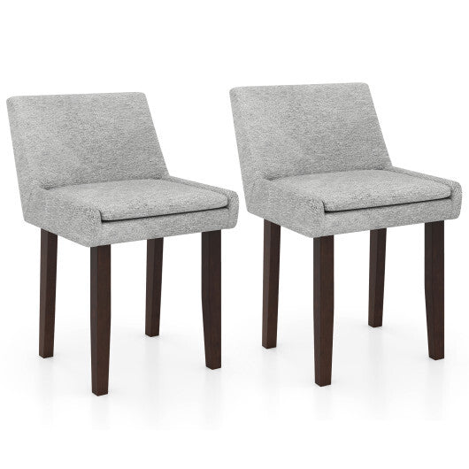 Modern Upholstered Fabric Side Leisure Chair Set of 2-Gray W2B