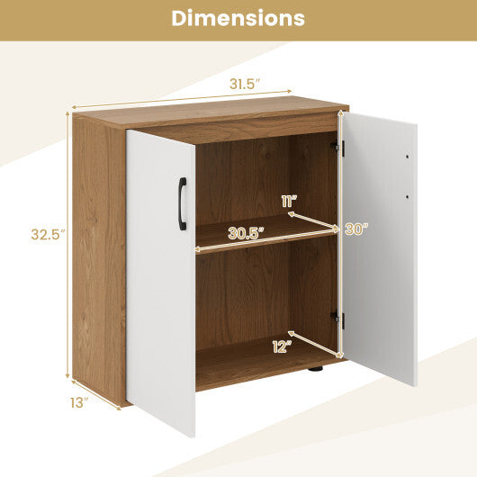 Coffee Bar Cabinet with 5-Position Adjustable Shelf for Living Room Dining Room-Natural W2B