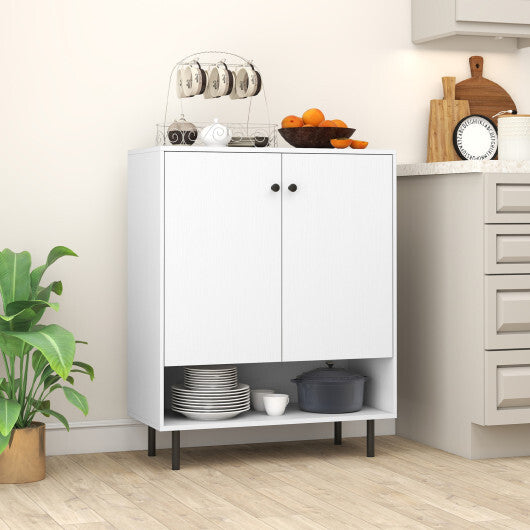 2-Door Sideboard Buffet Cabinet Kitchen with Adjustable Shelf-White W2B