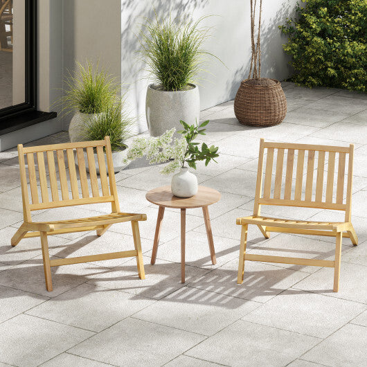 Teak Wood Outdoor Reclining Chair with Comfortable Backrest W2B