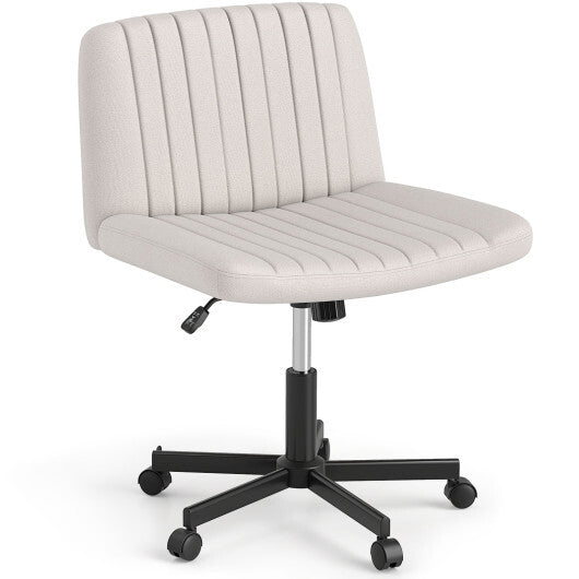 Criss Cross Chair with Wheels Cross-Legged Swivel Desk Chair with Soft-Padded Wide Seat-Gray W2B