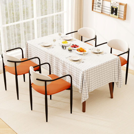 Modern Dining Chairs Set of 2 with Padded Seat and Curved Back W2B
