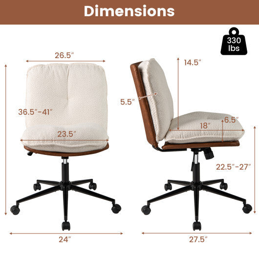 Armless Home Office Chair with Rocking Backrest W2B