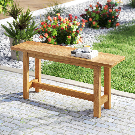 Outdoor Teak Wood Bench for Porch Backyard and Poolside W2B