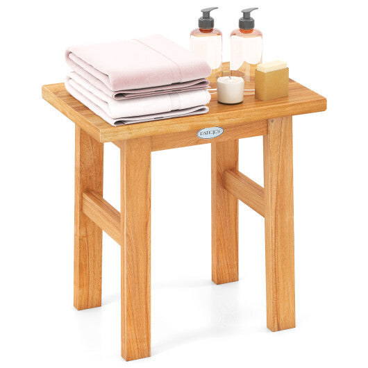 18 Inch Teak Shower Bench Spa Bath Stool for Shaving Legs W2B