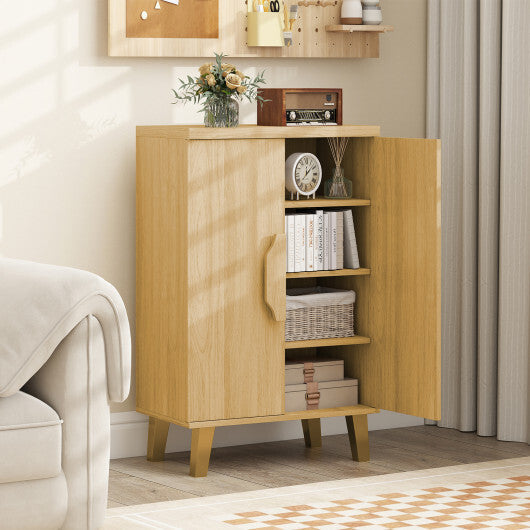 Buffet Cabinet with Double Doors and Raised Legs-Natural W2B