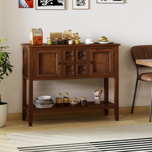 Buffet Sideboard Cabinet with 2 Doors and 2 Drawers-Brown