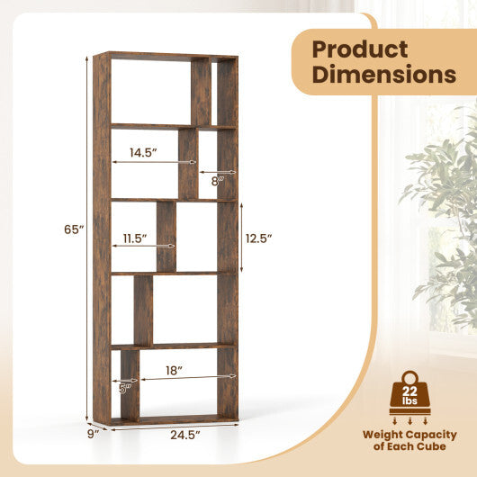 5-Tier Modern Bookshelf with Open Back and 2 Anti-Tipping Kits-White W2B