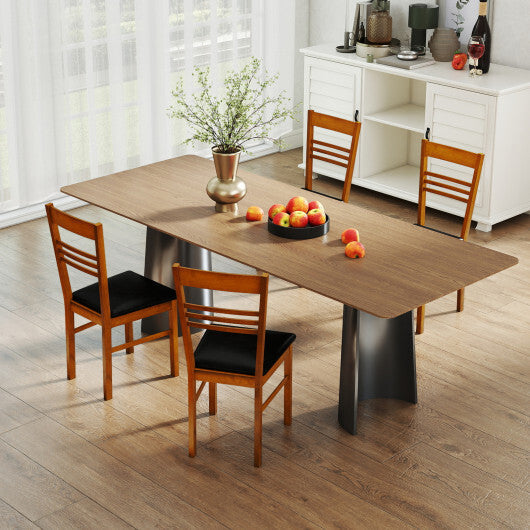 Wood Dining Chairs Set of 2 with Rubber Wood Frame-White W2B