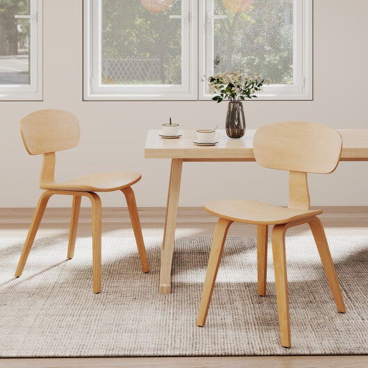 Modern Dining Chair Set of 2 with Wide Seat-Natural W2B