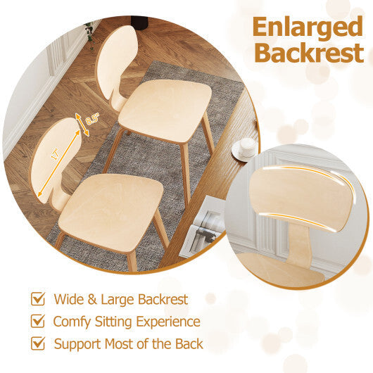 Modern Dining Chair Set of 2 with Wide Seat-Natural W2B