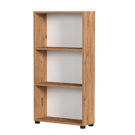 3-Tier Bookcase 42 inch Tall Book Shelf with Anti-Tipping Kit-White W2B