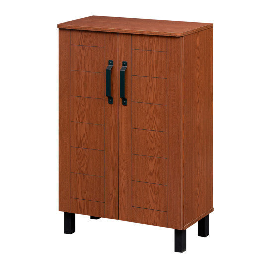 5-Tier Shoe Storage Cabinet Freestanding Wooden Shoe Rack Organizer-Brown W2B