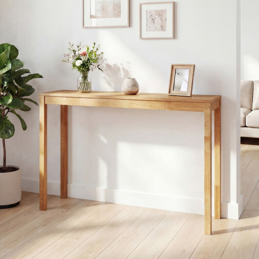 Wooden Console Table Modern Farmhouse Sofa Table with Thickened Top-Natural W2B