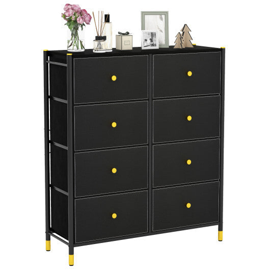 Floor Dresser Storage Organizer with 5/6/8 Drawers with Fabric Bins and Metal Frame-8-Drawer W2B