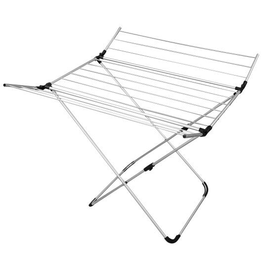 Folding Aluminum Clothes Drying Rack with 2 Side Wings W2B