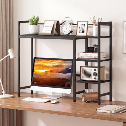 Desktop Bookshelf 38.5" W with Storage Display Rack for Home Office-Black W2B