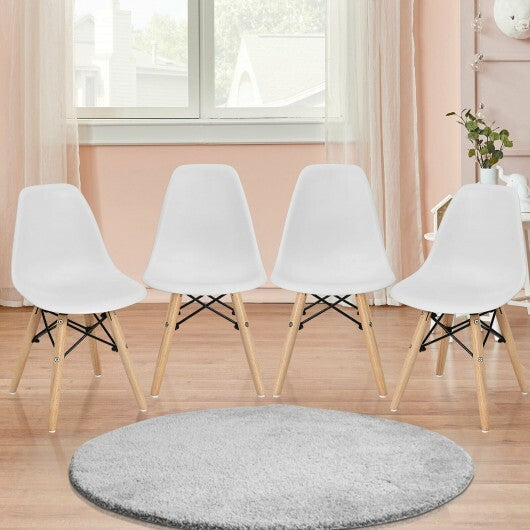 4 PCS Children Chair Set Medieval Style Dining Chairs with Wood Legs W2B