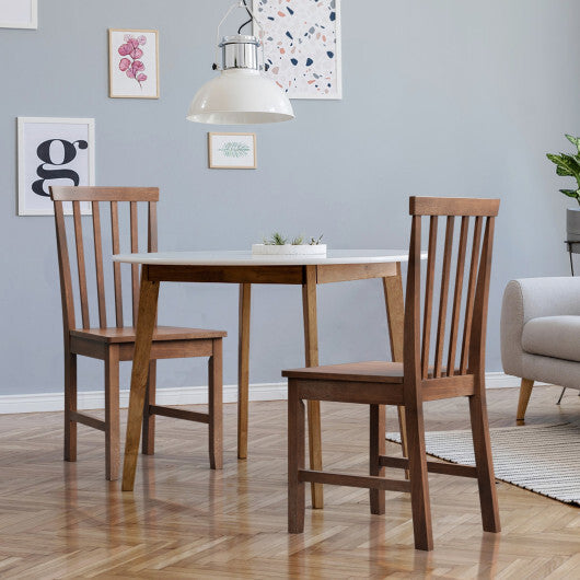 Set of 2 Dining Chairs with Solid Wooden Legs W2B