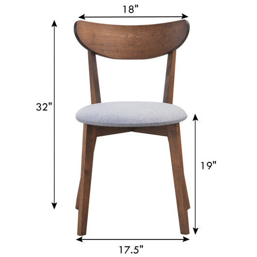 Set of 2 Dining Chairs Upholstered Curved Back Side W2B