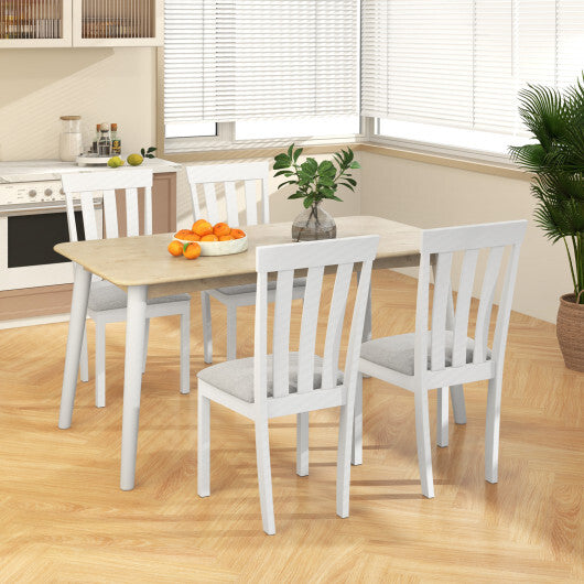 Dining Chair Set of 2 Upholstered Wooden Kitchen Chairs with Padded Seat and Rubber Wood Frame-Espresso W2B