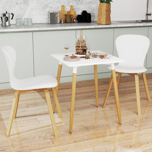 Square Dining Table with Adjustable Foot Pads for Dining Room Kitchen-White W2B
