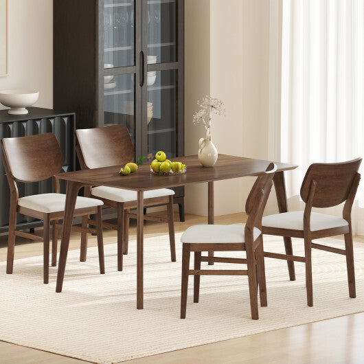 Farmhouse Upholstered Kitchen Chairs Set of 2 with Rubber Wood Frame-Gray W2B