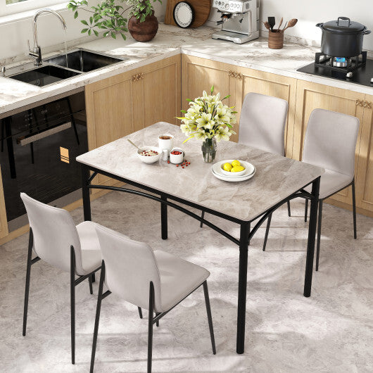 Rectangular Modern Sintered Stone Dining Table for 4 People-Grey W2B