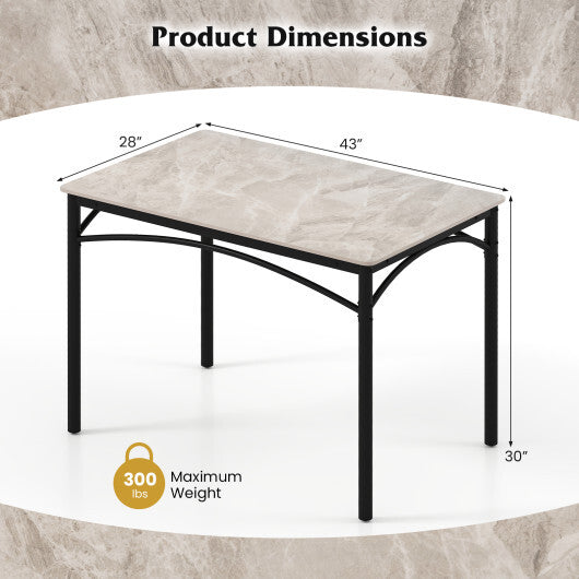 Rectangular Modern Sintered Stone Dining Table for 4 People-Grey W2B