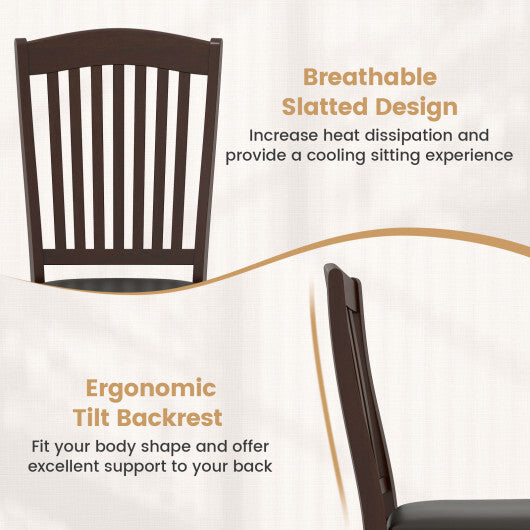 Dining Chairs Set of 2 Kitchen Side Chairs Mid-century Armless Dinette Chairs-Coffee