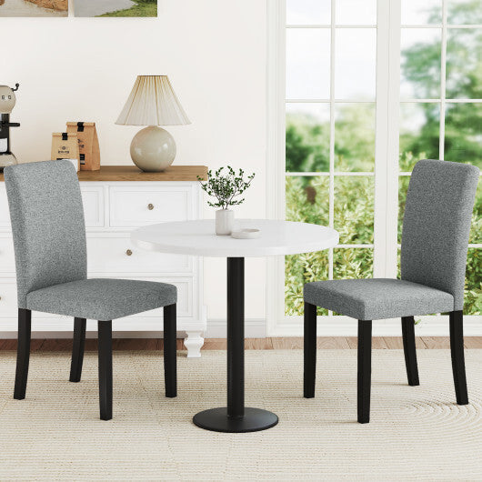 Dining Chair Set of 2 Mid-Century Modern Chairs with Rubber Wood Legs-Gray W2B