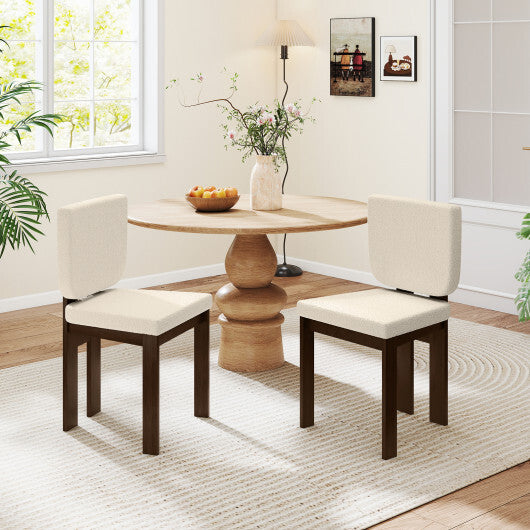 Wooden Dining Chair Set of 2 with Rubber Wood Leg for Home Office Living Room-Brown W2B