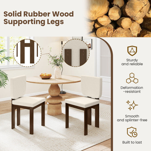 Wooden Dining Chair Set of 2 with Rubber Wood Leg for Home Office Living Room-Brown W2B