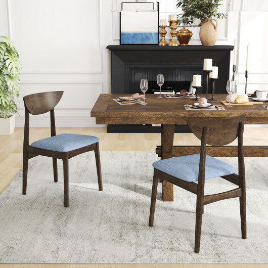 Wooden Dining Chair Set of 2 with Rubber Wood Leg-Brown W2B