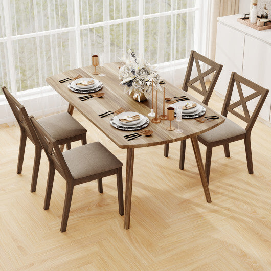 Dining Chair Set of 2 Modern Kitchen Chair with Upholstered Seat-Brown W2B