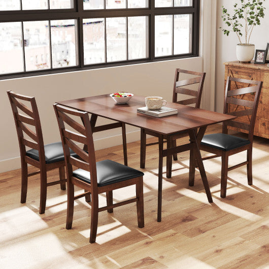 Dining Chairs Set of 2 Kitchen Side Chairs with Rubber Wood Legs-Walnut W2B