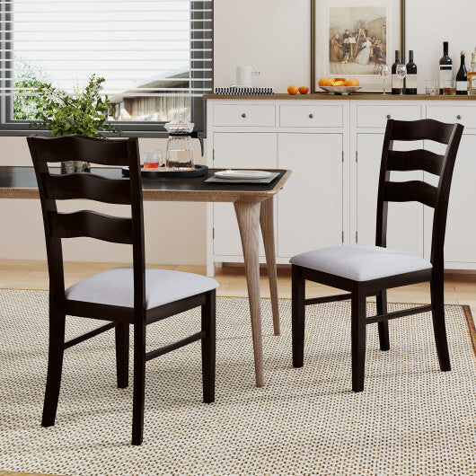 Farmhouse Dining Chairs Set of 2 Modern Kitchen Chairs with Elegant Hollowed backrest-Gray W2B