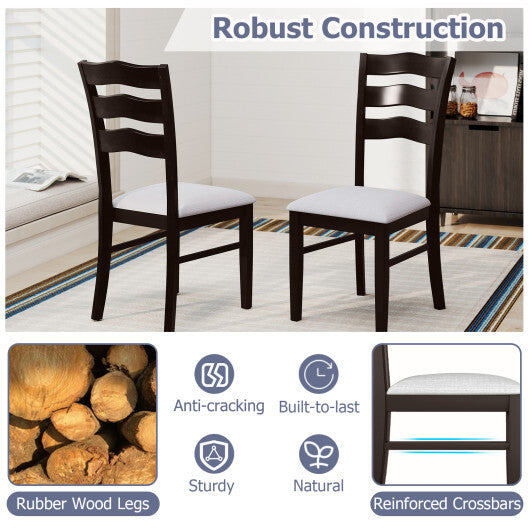 Farmhouse Dining Chairs Set of 2 Modern Kitchen Chairs with Elegant Hollowed backrest-Gray W2B