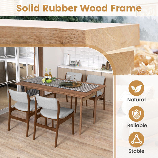 Modern Padded Dining Chairs with Rubber Wood Legs Set of 2-Brown W2B