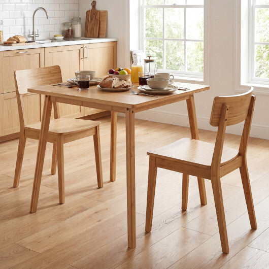 27.5 Inch Square Bamboo Dining Table for 2-4 People-Natural W2B