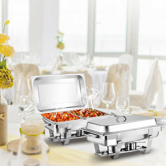 2 Packs Stainless Steel Full-Size Chafing Dish W2B