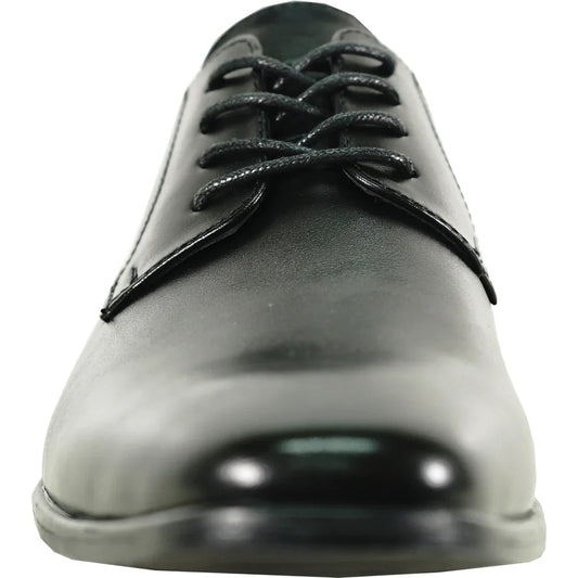 BRAVO Men Dress Shoe KING-7 Oxford Shoe BLACK - Medium and Wide Width Tux-USA