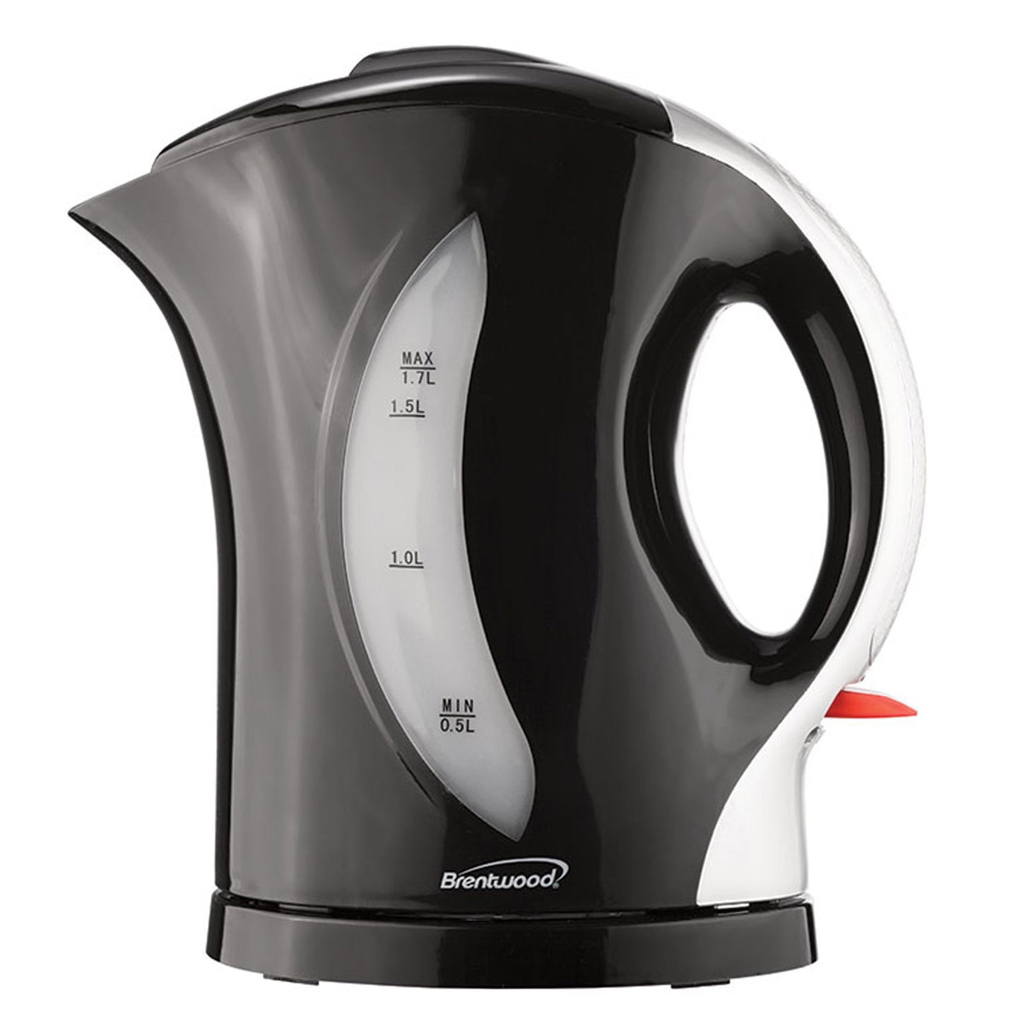 Brentwood 1.7 Liter Cordless Plastic Tea Kettle in Black with Silver Handle W2B