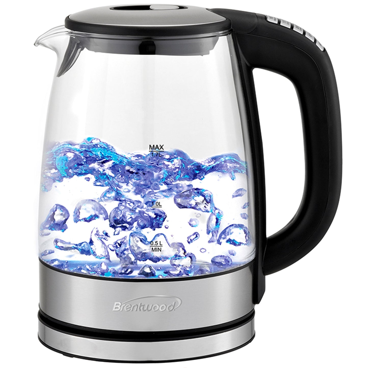 Brentwood Glass 1.7 Liter Electric Kettle with 6 Temperature Presets in Black W2B