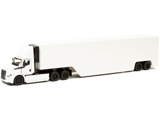 Freightliner eCascadia Truck with Container Trailer White 1/62 Diecast Model Car by Kinsmart-1
