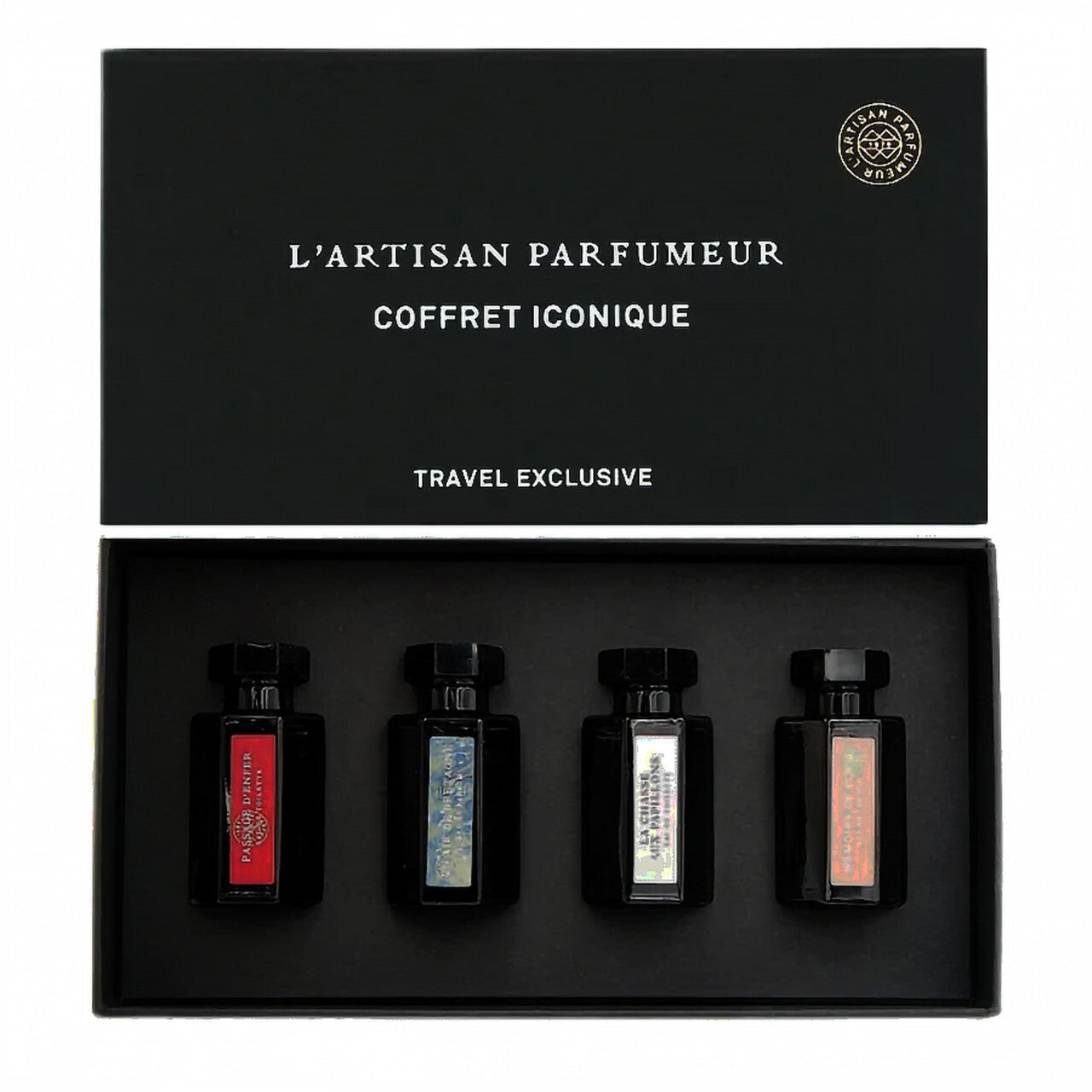 L'artisan parfumeur 4 * 5 ml mini set: passage d'enfer eau de toilette + un air de bretagne eau de parfum + la chasse aux papillions eau de toilette + memoire de roses eau de parfum W2B
