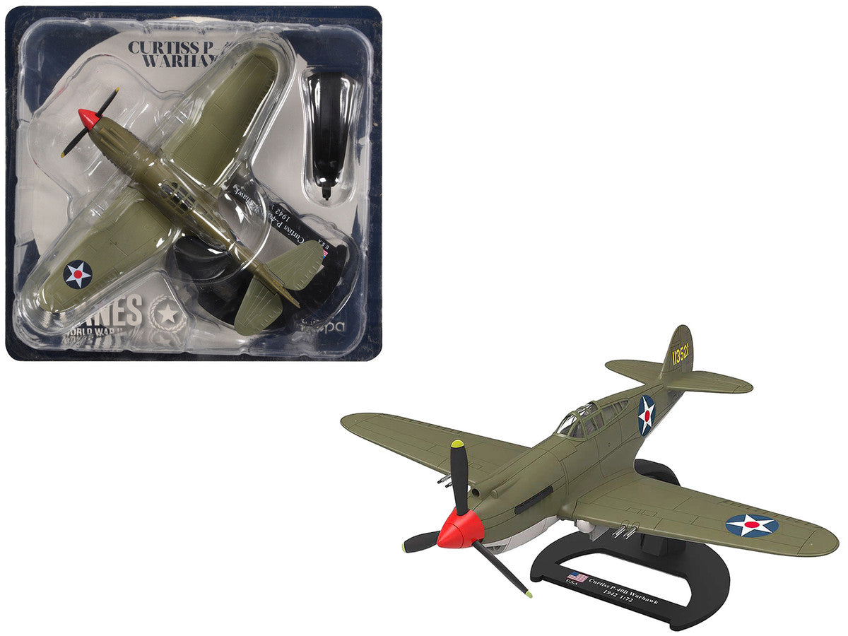 Curtiss P-40B Warhawk Aircraft "Hawaii" (1945) United States Army Air Forces "Planes of World War II" Series 1/72 Diecast Model Airplane by Luppa Luppa